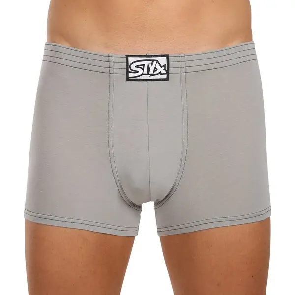 Styx Pánské boxerky klasická guma světle šedé (Q1062) L