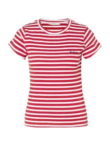 Pepe Jeans Tričko 'MERIDA'  červená / biela