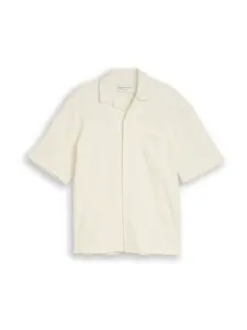 TOM TAILOR DENIM Košeľa  šedobiela