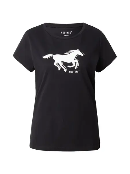 MUSTANG Tričko 'LOA'  čierna / biela