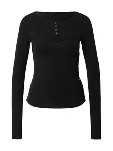 WEEKDAY Tričko 'Ray Bolero LS'  čierna