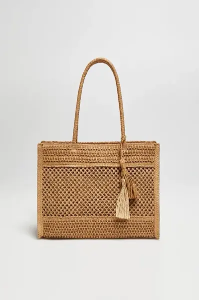 Marisse Beige Beach Bag
