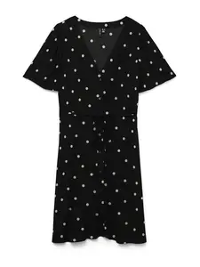 VERO MODA Košeľové šaty 'VMALBA'  čierna / biela