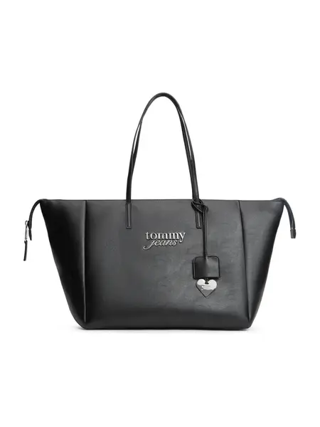 Tommy Jeans Shopper  čierna / strieborná