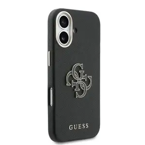 Zadní kryt Guess PU Resin Logo pro Apple iPhone 17, černá