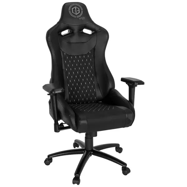MID.YOU HERNÍ ŽIDLE, plochá tkanina, vzhled kůže, černá
