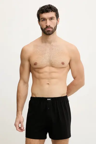 BOSS boxerky pánské bavlněné s elastanem 2P Jersey Boxer 2-pack