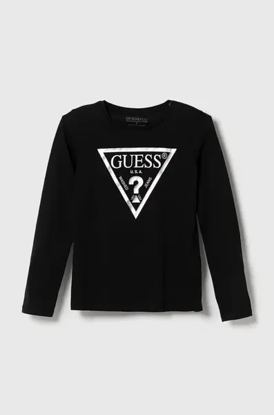 Detská bavlnená košeľa s dlhým rukávom Guess