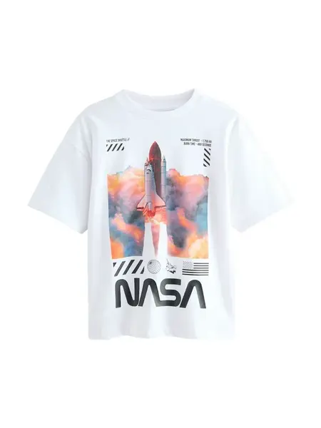 Next Tričko 'NASA'  modrá / oranžová / čierna / biela