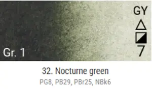 Akvarelové barvy Grand Godet – 32 Nocturne Green