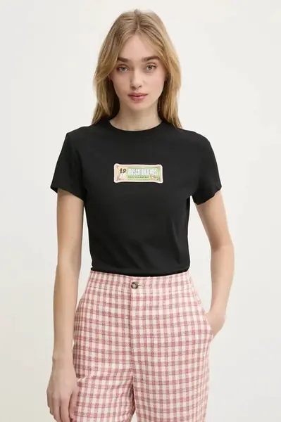 Bavlněné tričko Moschino Jeans černá barva, 0703 3229