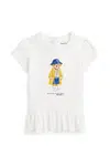 Dětské bavlněné tričko Polo Ralph Lauren bílá barva, 310958222001