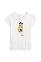 Dětské bavlněné tričko Polo Ralph Lauren bílá barva, 310958222001
