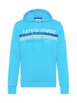JACK & JONES Mikina 'Iron'  námornícka modrá / azúrová / biela