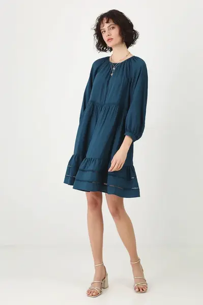 Šaty Medicine tyrkysová barva, mini, oversize