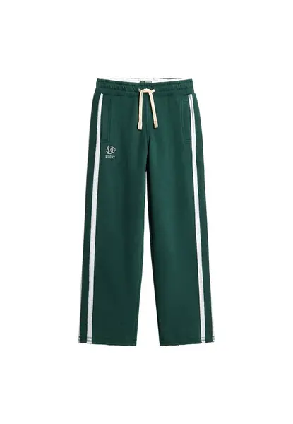 Superdry & Co Nohavice 'Athletic Fives'  smaragdová / biela