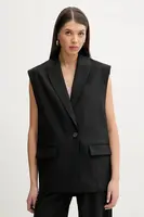 Vesta s příměsí vlny IRO černá barva, jednořadá, WP07CYNESA