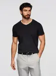 Ombre BASIC men's classic cotton T-shirt with a crew neckline - black