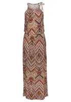 LASCANA Plážové šaty  piesková / hnedá / tmavošedá / hrdzavo červená