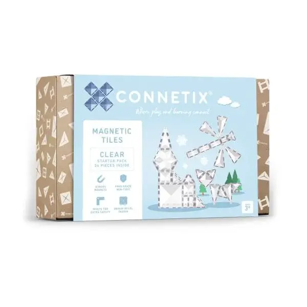 CONNETIX® Clear Starter Pack magnetická stavebnice 34 pc