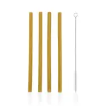 Zopa Silikonové brčko 4ks, Mustard Yellow 4