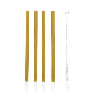 Zopa Silikonové brčko 4ks, Mustard Yellow 4