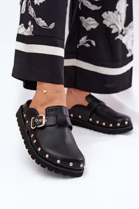 BIG STAR SHOES Kožené Klapky Chodaky Dámské Na Platformě Big Star