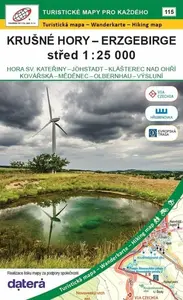 Krušné hory - Erzgebirge, střed 1 : 25 000 (Hora Sv. Kateřiny, Jöhstadt, Klášterec nad Ohří, Kovářská, Měděnec, Olbernhau, Výsluní) / 115 Turistické m