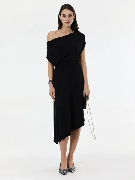 Čierne dámske midi šaty ORSAY