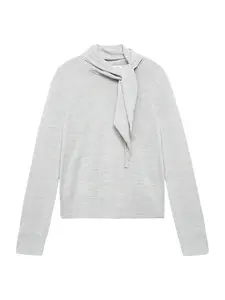 MANGO Sveter 'AMAIO'  sivá melírovaná