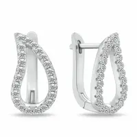 Brilio Silver Stříbrné náušnice Kapka se zirkony EA1096W