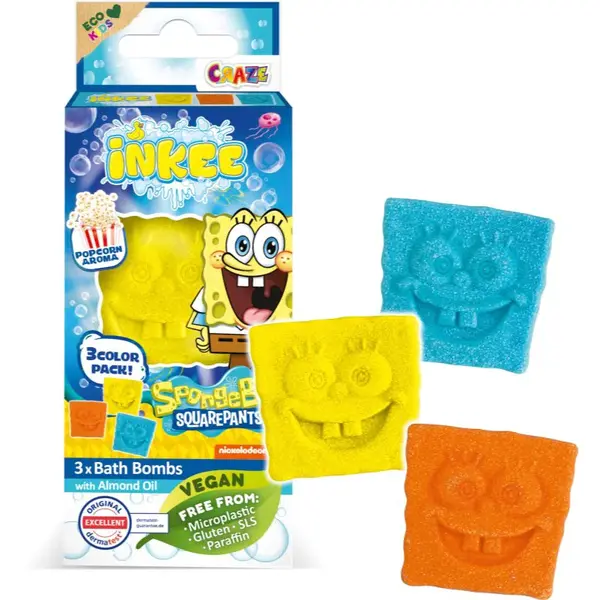 Craze INKEE SpongeBob koupelová bomba pro děti 3x15 g