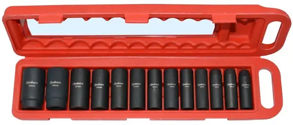 Genborx Nástrčné hlavice úderové 1/2" 12hran, 10-32 mm, 13 ks - YM-8097