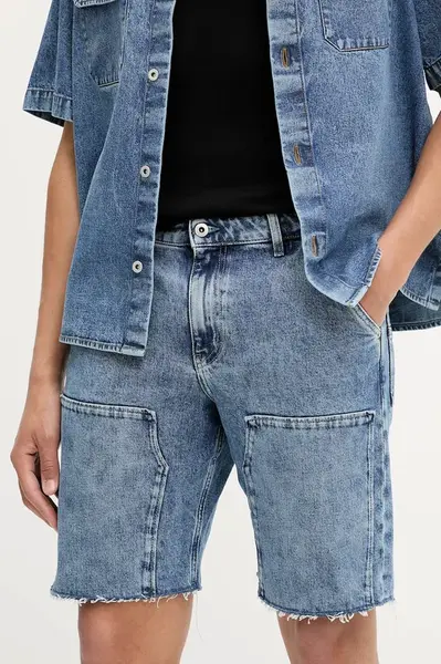 Džínové šortky Karl Lagerfeld Jeans pánské, modrá barva, A3M10138