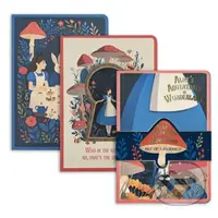 The Reading Room - Alica v krajine zázrakov - sada 3 zápisníkov