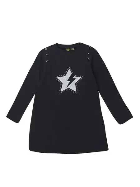 KOROSHI Šaty  čierna / strieborná / biela