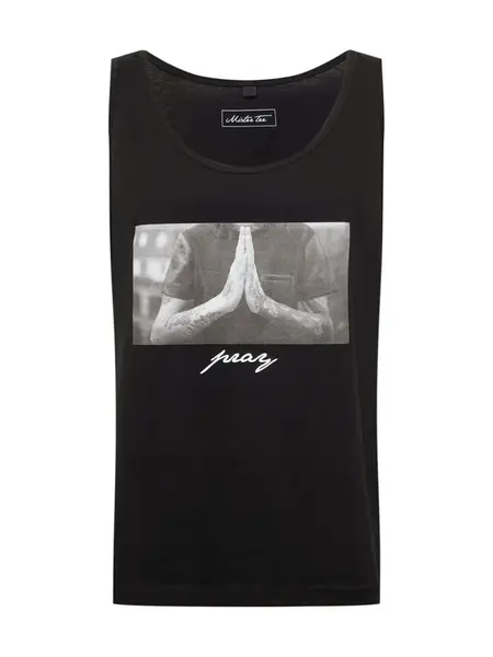 Mister Tee Tričko 'Pray'  sivá / čierna / biela