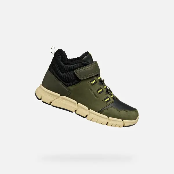 Khaki chlapecká kotníková obuv Geox Flexyper B ABX - Kluci