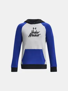 Under Armour Pulover UA Rival Fleece Script CB HD-BLU - Kluci
