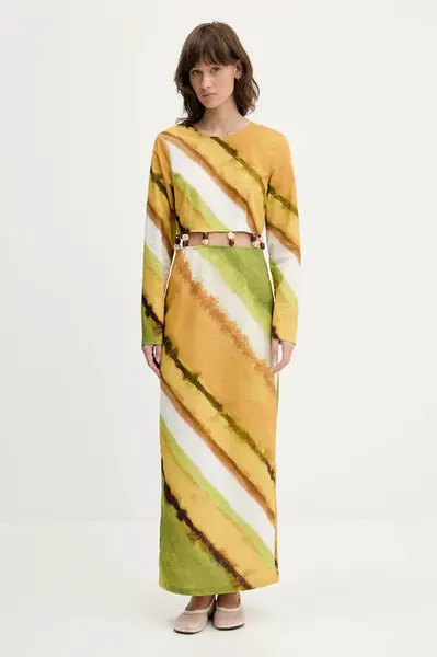 Šaty s příměsí lnu Never Fully Dressed