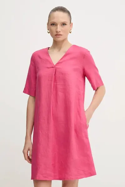 Lněné šaty United Colors of Benetton