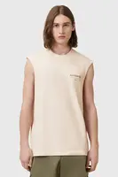 Bavlněný top AllSaints UNDERGROUND béžová barva, M038PC