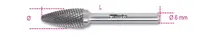 Beta tools Pilník rotační z karbidu, 426md/fa,ostroúhlý zaokrouhlený fi 8 x 19 x 63 mm, kolík fi 6mm