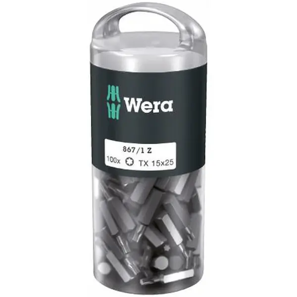 Wera 072447 Houževnaté bity 1/4" TX 15 867/1 Z TORX DIY (Balení 100 ks)