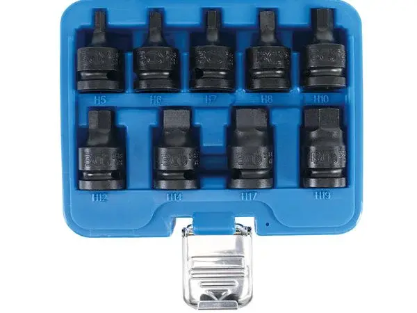 BGS Technic BGS 5485 Zástrčné hlavice šestihranné (inbus) 1/2" 5 ÷ 19 mm, silové. Sada 9 d