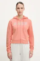 Bavlněná mikina Guess PRIMULA dámská, oranžová barva, s kapucí, s aplikací, V5GQ10 KCRP0