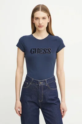 Tričko Guess tmavomodrá barva, W5GI42 J1314