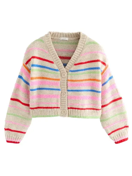 Next Kardigán  béžová / modrá / eozín / červená
