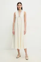 Šaty ISABELLE BLANCHE béžová barva, midi, IS25SS-A056-T012