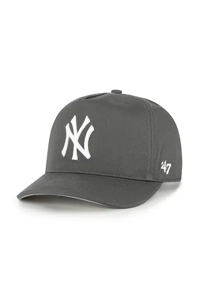 Bavlněná baseballová čepice 47 brand MLB New York Yankees šedá barva, B-FHTCH17GWP-CC